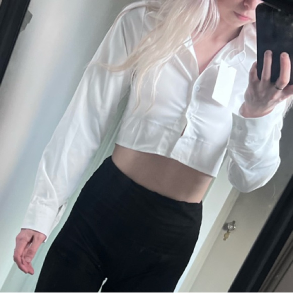 White Cropped Blouse
